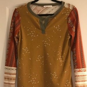 Boho Henley top medium